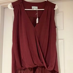 beautiful sleeveless cross over blouse